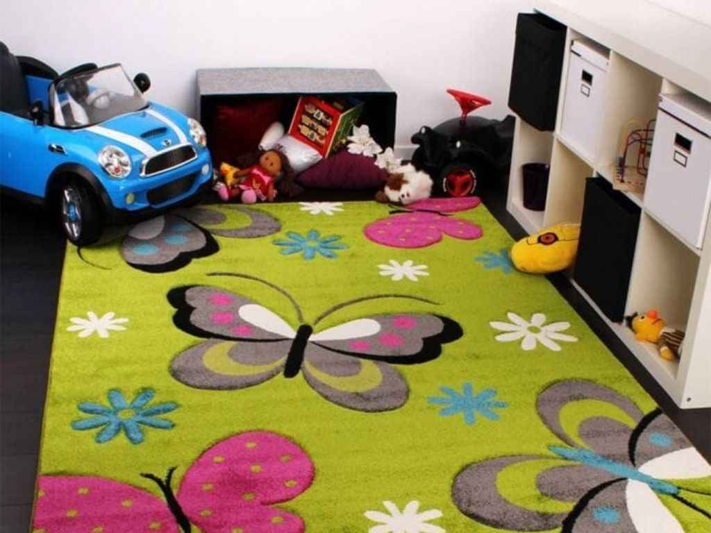 Affordable children's rug with butterfly design